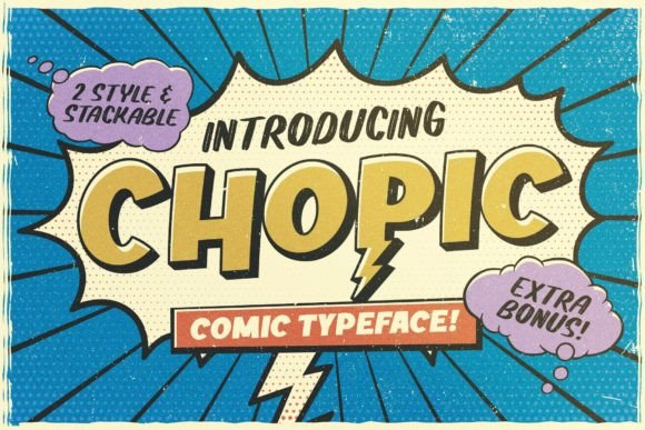 Chopic: A Bold Comic Display Font for Digital Branding