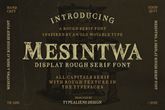 Mesintwa: A Vintage Serif Display Font with Letterpress Charm